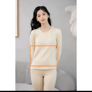 Setelan Longjohn Pakaian Wanita Baju Musim Dingin Krem Extra Soft Bodyfit