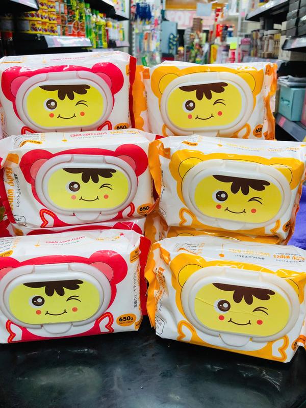 Thùng 10 bịch khăn ướt Baby Wipes không mùi không cồn an toàn cho bế