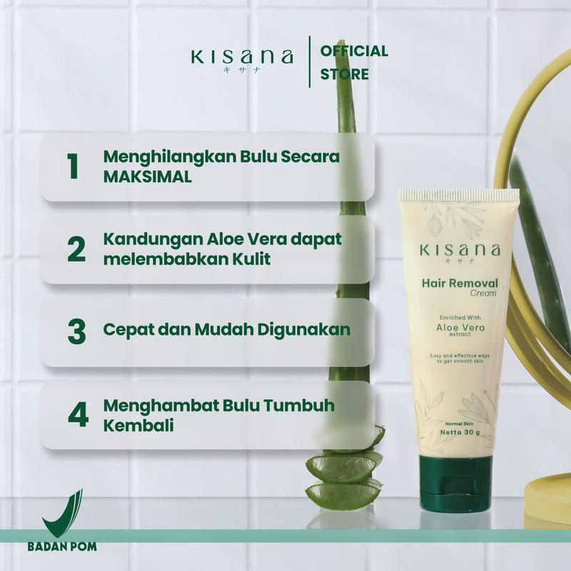 KISANA Hair Removal Cream Perontok Bulu Tanpa Rasa Sakit 30g 2