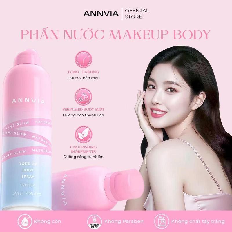 Xịt Nâng Tone Body ANNVIA - Không Lem, Không Bết Dính, Phù Hợp Hàng Ngày