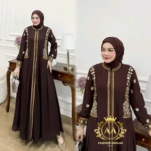 Abaya Mewah Set Bordir Segi Empat 110x110 Embroidery Swaroski Kekinian Gamis Kondangan Gamis Pesta Elegan Gamis Seragaman Gamis Mewah COD