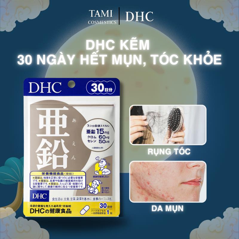 Thực phảm bổ sung sức khỏe DHC Kẽm hỗ trợ giảm mụn, giảm rụng tóc và tỉnh táo - 30 ngày
