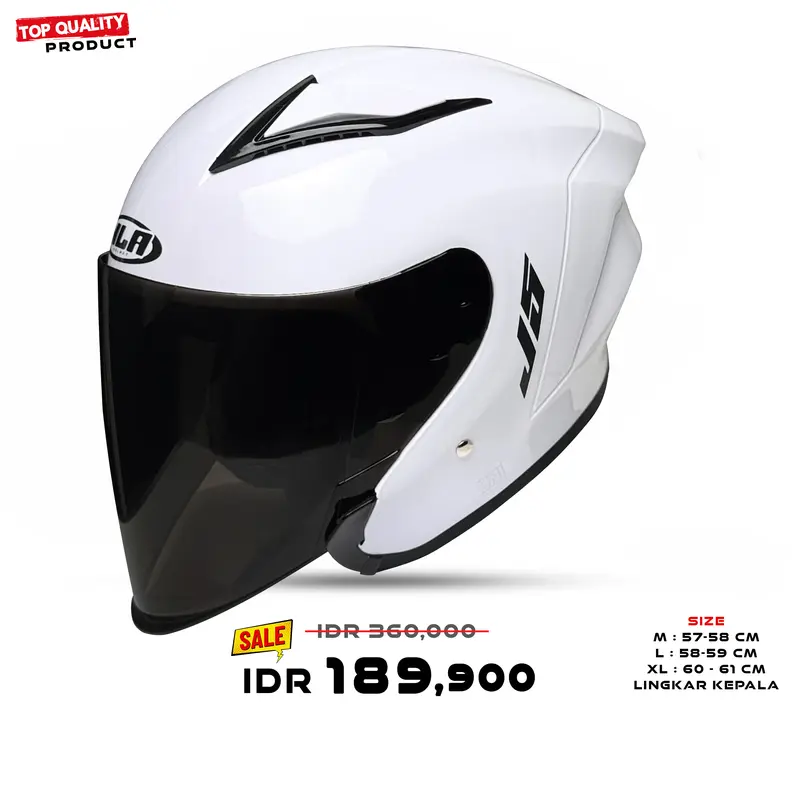 Helm Half Face MLA COSMO | Hitam Dof Kaca Visor Smoke SNI Motorcycle 8