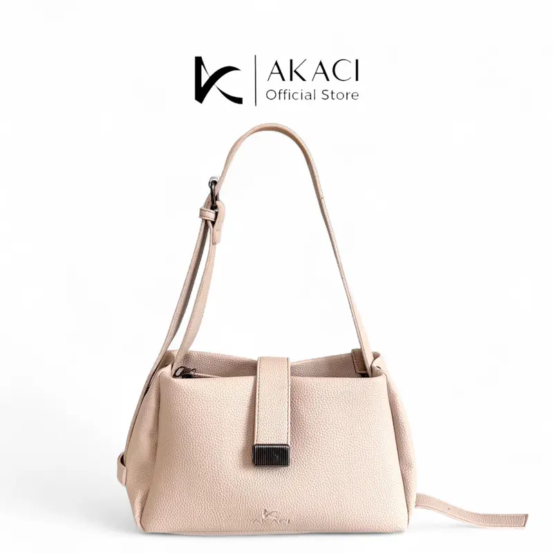 Shoulder Bag wanita NAOMI Akaci 09-8477 Bahan kulit sintetis 1 ruang Tas selempang cewek terbaru tas kuliah kerja simpel murah 1