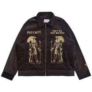 Miscast Boxy Fit Work Jacket Vintage Falcon Corduroy Brown Jaket Pria Winter hoodie oversize