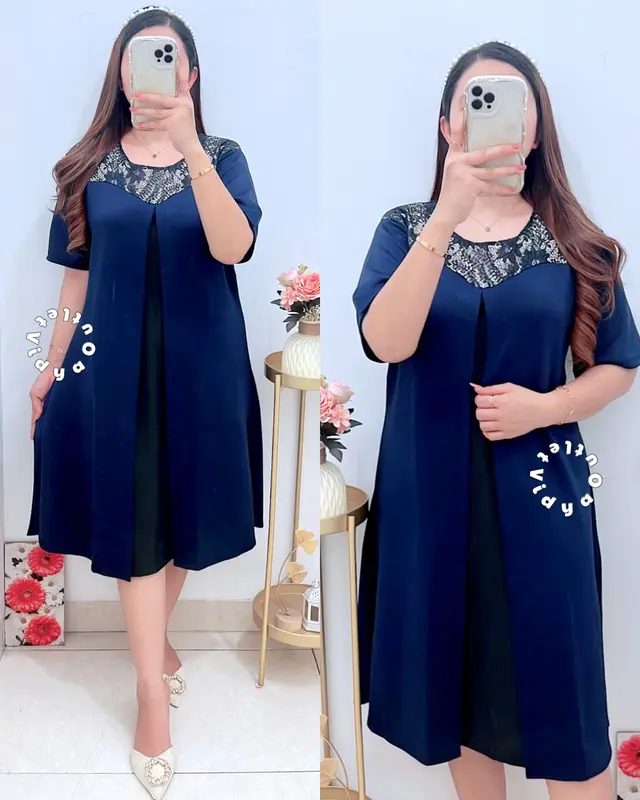 Dress Scuba - Pakaian Natal - Dres Pesta Wanita 2