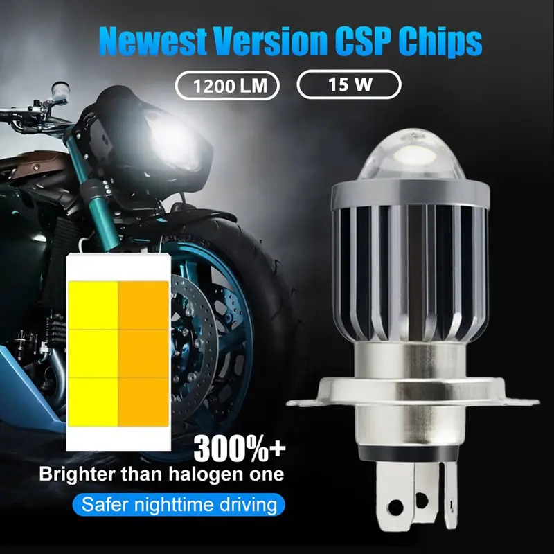 Bóng đèn LED đèn pha xe máy, H6 BA20D H4 PX15D, với thấu kính, chùm sáng Hi Lo hai màu, thích hợp cho xe tay ga, cũng cho đèn sương mù, phụ kiện xe máy 2