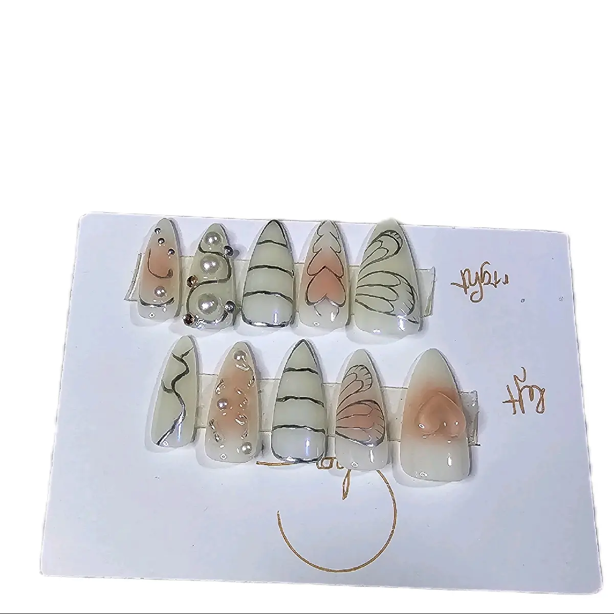 [SG] High-Quality 100% Handmade Press-On Nails: Artificial Fake Nails Art, Easy, Reusable, and Fashionable!