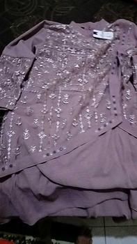 Product Review of Na Fashion- NAMIRA Dress Gamis Malaysia Kombinasi Brukat Bahan Crinkle Premium mix brokat sapto minimalis cantik mewah elegant from s**y 1