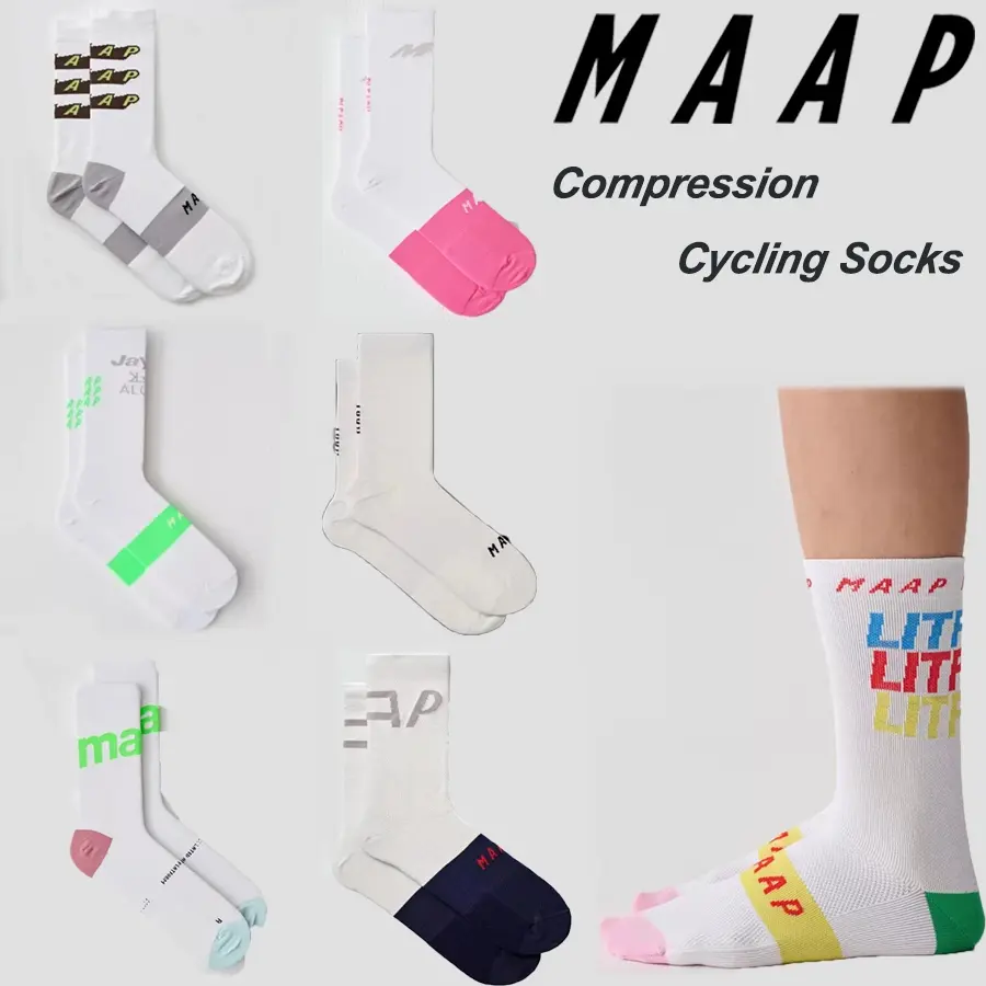 MAAP Cycling Socks for Men Professional Compression Sports Sock Top Quality Outdoor Running Breathable
