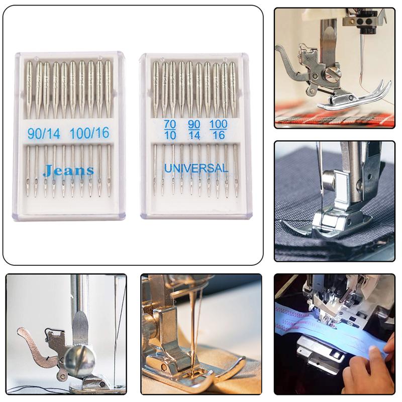 เข็มจักรเย็บผ้า 20 ชิ้น สากล เข็มเครื่องจุดปกติ เหมาะสำหรับเย็บผ้าหนา ผ้าชีฟอง และกางเกงยีนส์ 2
