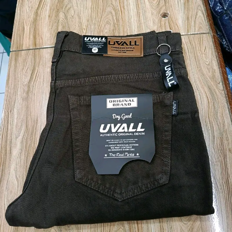Celana Jeans Panjang Standar Pria Biru Navy/Dark Blue Denim Premium Brand Uvall 4