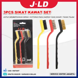 JLD 3Pcs Sikat Kawat Set Sikat Nilon Tembaga Stainless Mini Wire Brush Sikat Sol/Wire Brush