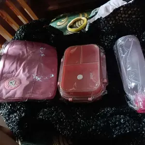Eatkit 2-in-1 Kotak Makan Set Tempat Makan 2 Tingkat 3 Sekat Anti Tumpah Lunch Box Susun Free Sendok Garpu Portable Bpa Free lunchbox