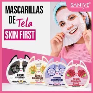 SANIYE MASK KIT-set de mascarillas facial ,10 pz por modelo o 20pz por modelos surtidos ,4 modelos ,exfoliaciónde de carbón, hidratante de rosa,bloqueador de arroz,antiarrugas de y colageno