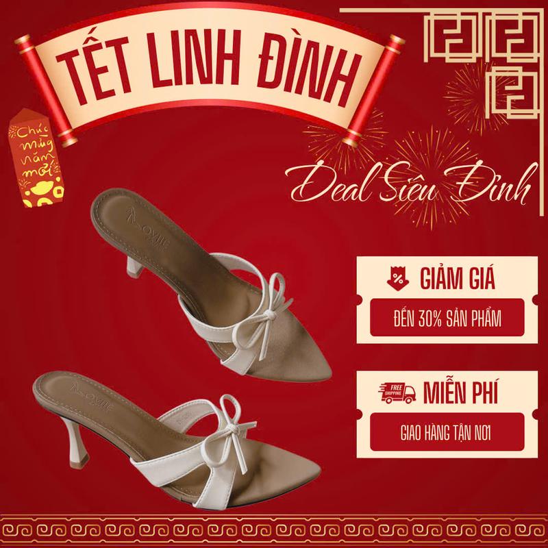  LOVIIECORNER - GUỐC NỮ THỜI TRANG MŨI NHỌN PHONG CÁCH HIỆN ĐẠI - GUỐC CAO GÓT NỮ QUAI NGANG PHỐI NƠ GÓT TRỤ LOE 7 PHÂN - D250536 