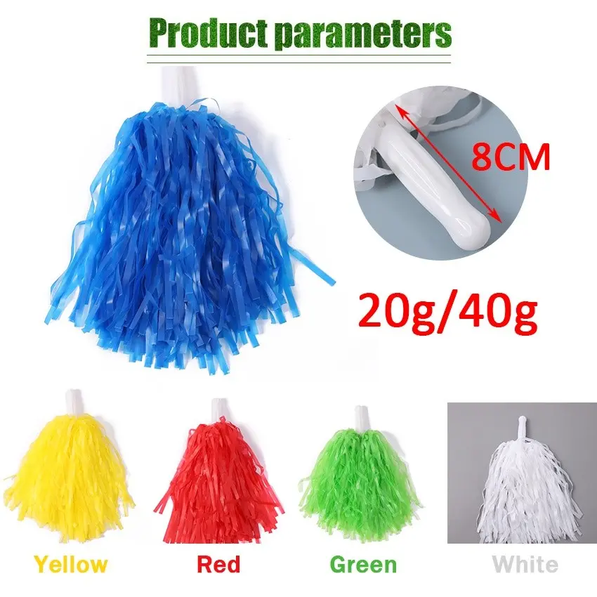 Pompom Cheerleader Kecil Warna Warni / Pom Pom Tali Rafia / Cheerleader Pemandu Sorak Nari Tari Rumbai Foil / Bola Bunga Cheerleader / Aksesori Dukungan Tangan Untuk Cheerleading