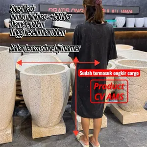 bak mandi ori terazzo jumbo d60t80 ukir kipas (ONGKIR OTOMATIS)