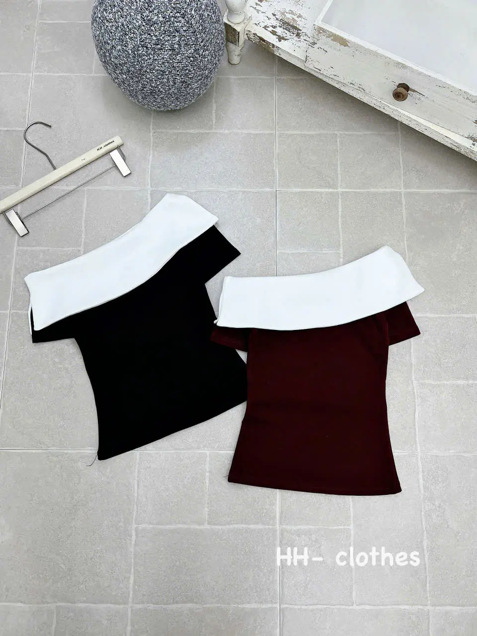 HL06 Áo Trễ Vai Nữ Phối Cổ Trắng Tay Ngắn Dáng Ôm Body Tôn Dáng Phong Cách Hàn Quốc | BigBuy360 - bigbuy360.vn HL06 Áo Trễ Vai Nữ Phối Cổ Trắng Tay Ngắn Dáng Ôm Body Tôn Dáng Phong Cách Hàn Quốc | BigBuy360 - bigbuy360.vn