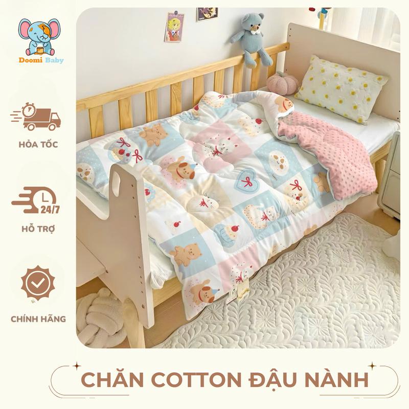   Giá Sốc  Chăn Đông Cho Bé Chăn Cotton Đũi Xơ Đậu Nành Mềm Mại Ấm Áp Cho Bé Kích Thước 120x150cm Doomi Baby - HT826 