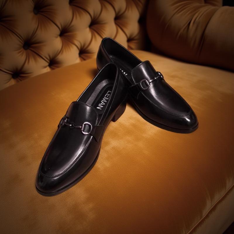  Horsebit Loafers 5cm Da Bò Bangladesh Đế Gỗ Đỏ Bảo hành 2 năm Lùi 1 size so với giày thể thao  hoạ tiết khoá móng 