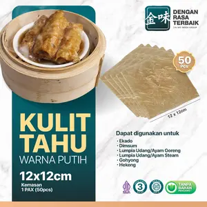 DRT - KULIT TAHU TAWAR KUNING 12X12 | ISI 50PCS HALAL | LENTUR COCOK UNTUK LUMPIA AYAM,EKADO,HEKENG