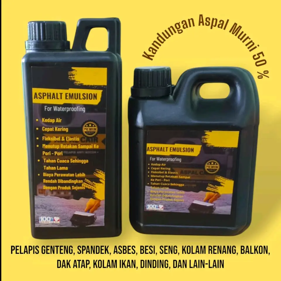 Aspal Cair Waterproof PREMIUM QUALITY - Lapisan Anti Bocor untuk Interior dan Eksterior ( KADAR ASPAL 50 % )