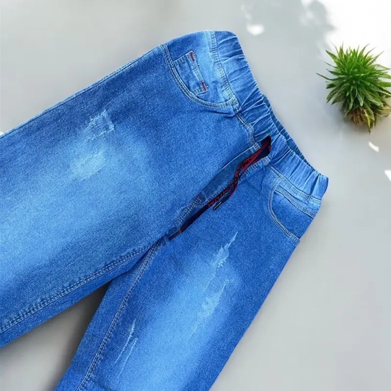 Emteey Celana Jeans Sobek Anak Soft Jeans Lembut Melar Size 1-14 Tahun Fashion Denim Bahan Nyaman Pinggang Karet Model Trendi - Bayi 3