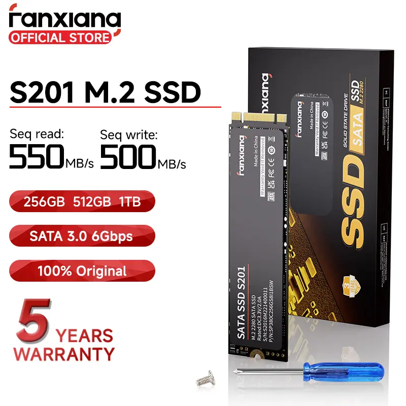 Fanxiang S201 Ổ cứng SSD NGFF M.2 SATA, Ổ cứng SSD Solid Sate bên trong, Có sẵn trong 256GB, 512GB, 1TB, Thích hợp cho máy tính xách tay và PC