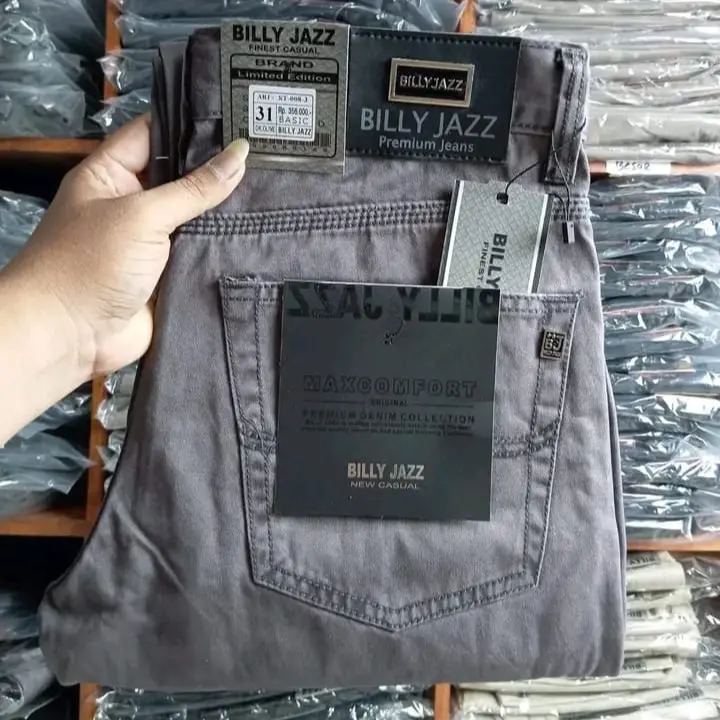 Celana Panjang Pria Formal Kerja Kantor Billyjazz non Stretch  Pola Polos Distro Cowok Dewasa Katun Slimfit Hitam Navy Chino Casual 6