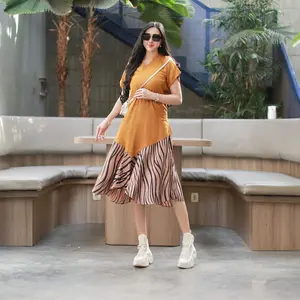 Daster terbaru alya, bahan rayon premium, resleting depan ibu menyusui dan hamil Bumil Busui Lengan Katun