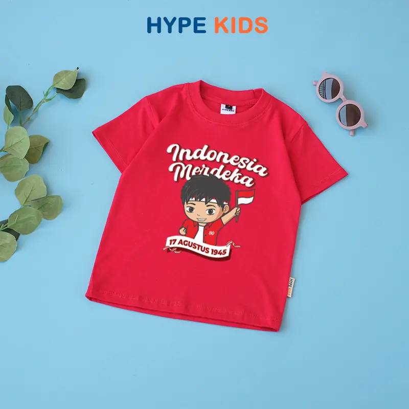 Hypekids Setelan Anak Merah Putih Edisi Kemerdekaan HUT RI 17 Agustus Kaos Dan Celana Anak Usia 1 - 7 Tahun 4