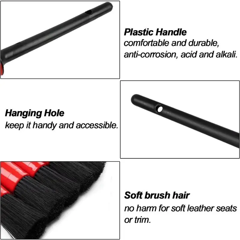 Brush Detailing Set 5in1 Kuas Sikat Poles Pembersih Interior Mobil Sikat Pembersih Interior Mobil Duster Brush 5 PCS Car 5