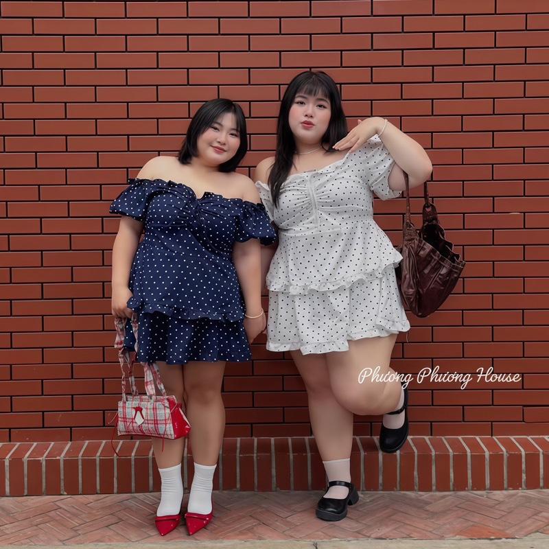 XẢ KHO 12.12 Set Babydoll Chấm Bi Minisize Bigsize Lụa Lạnh Mềm Mại Phương Phương House Top Women