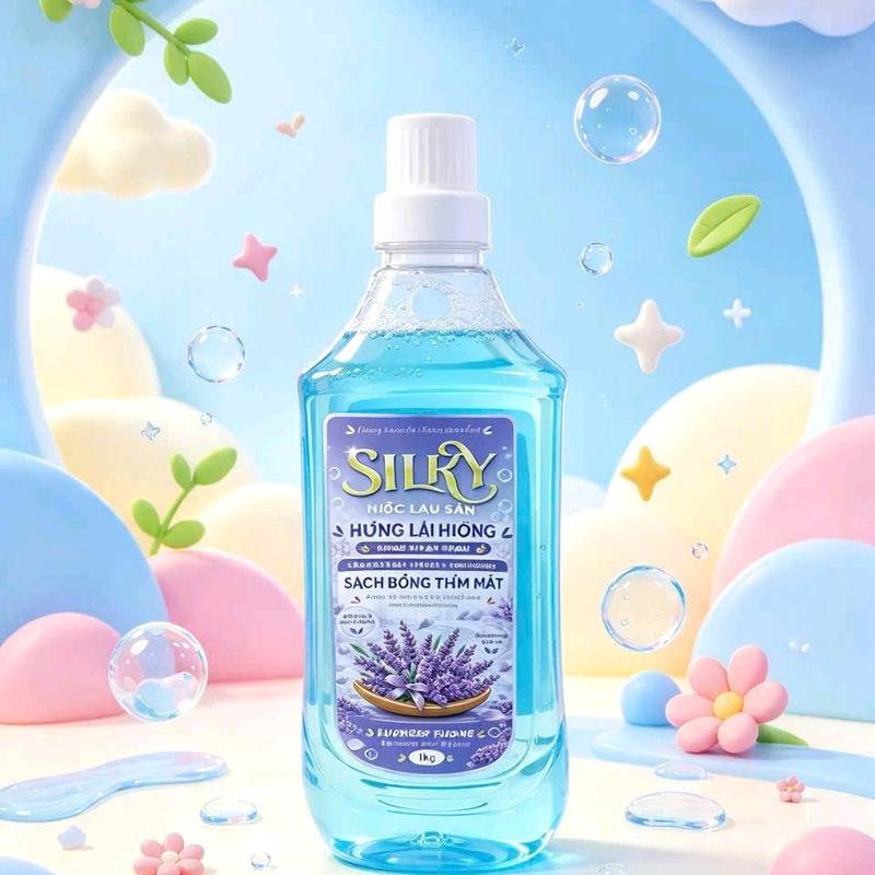 Silky Nước Lau Sàn Hương oải hương 1kg Sạch Bóng Thấm Mát Cho Mọi Loại Sàn
