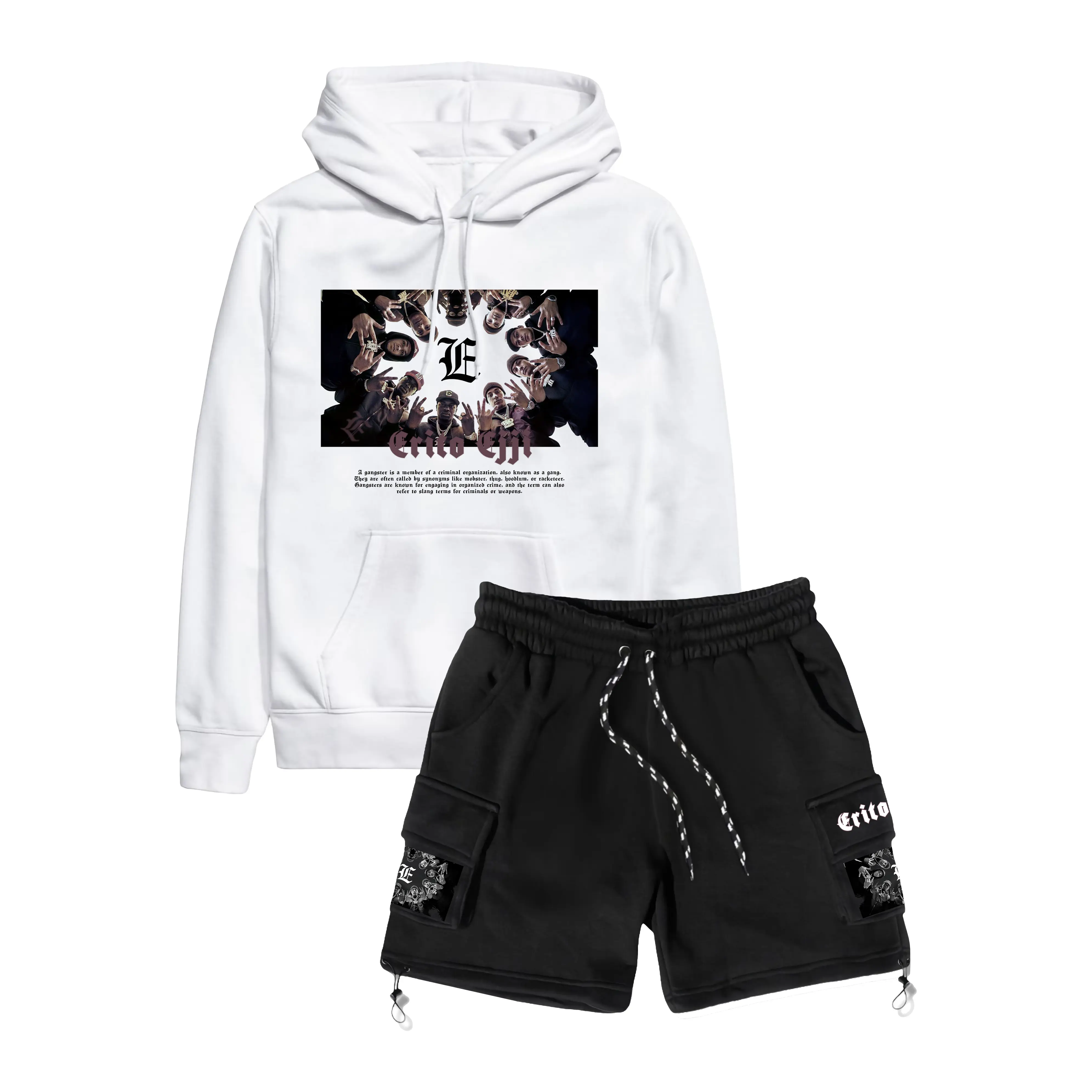 Setelan One Set Hoodie & Cargo Erito ejji - Familia Setelan Berbahan Kain Fleece Lembut Adem Size M-XXL