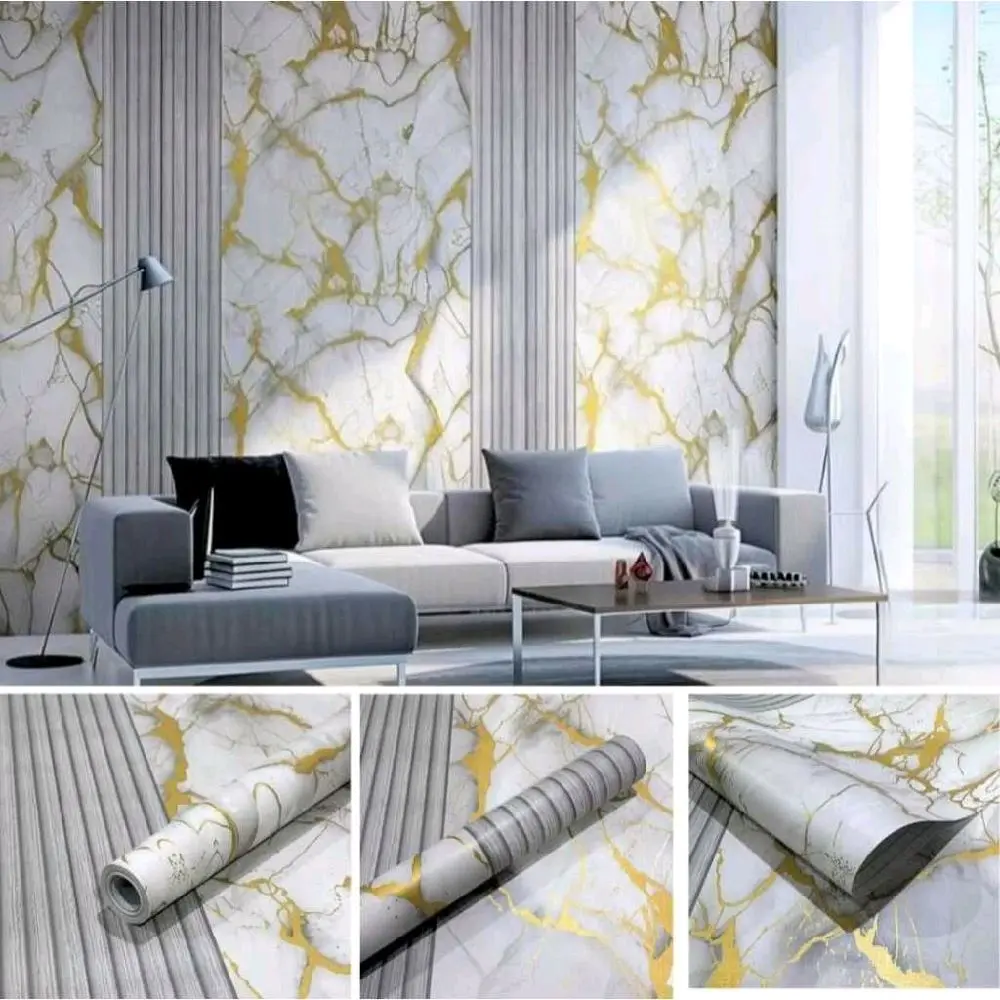 [ BELI 5 GRATIS 1 ] wallpaper stiker dinding motif panel marmer new ukuran 4mX 45cm non-transparant tebal mudah di pasang elegan cocok untuk semua ruangan