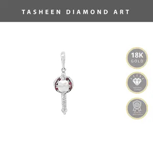 TDA Hanuman Gadha Ruby Charm Pendant Liontin Emas Batu Safir Asli