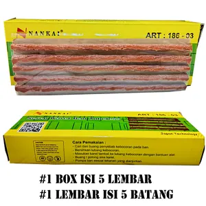 NANKAI 1 Box Refill Isi 5 Lembar Karet Cacing Tambal Ban Tubles Per Lembar - PER LEMBAR