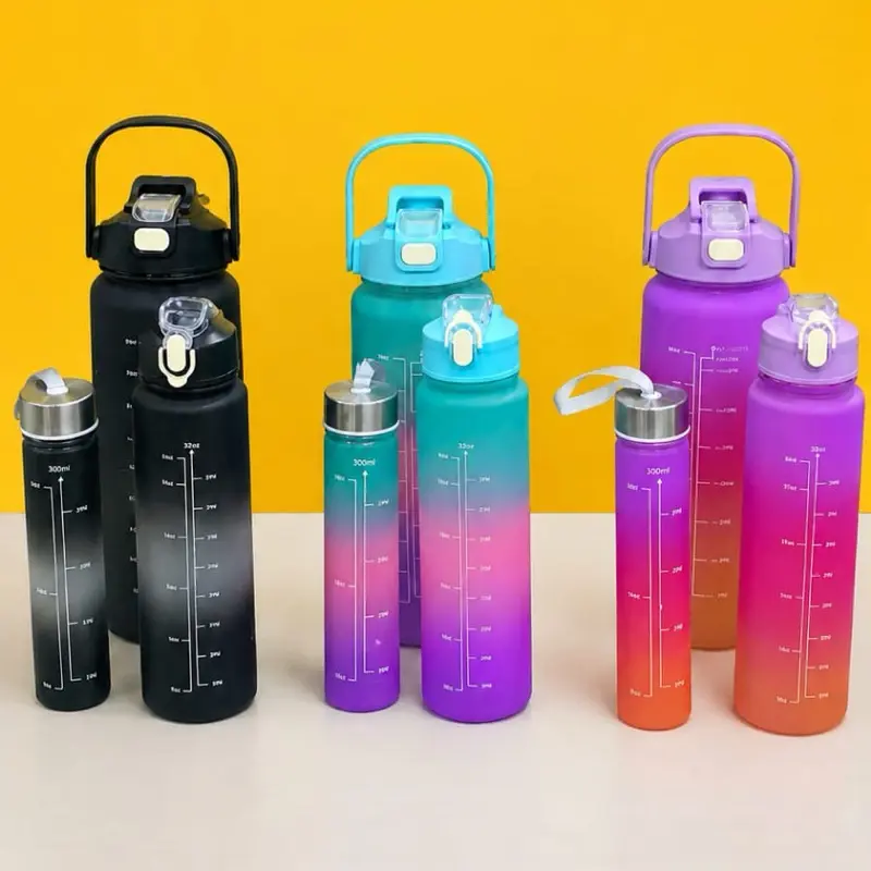 Botol Beranak 3 dengan Sedotan dan Stiker Kapasitas 2000 ml, 900ml, dan 300 ml - Botol Minum