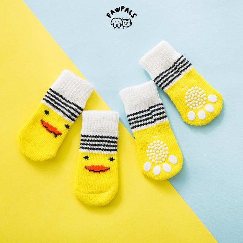 Kaos Kaki Anjing Kucing - 4pcs Anabul Pet Socks Lucu Bahan Premium Karakter Bebek Duck 0