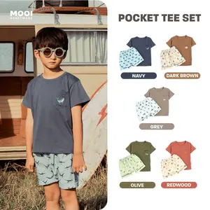 Mooi Setelan Anak Kaos Anak Tshirt Pocket Tee Set