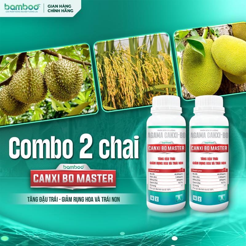 2 CHAI CANXI-BO MASTER - PHÂN BÓN LÁ TĂNG RA HOA ĐẬU QUẢ - CHỐNG RỤNG TRÁI - CHAI 1L
