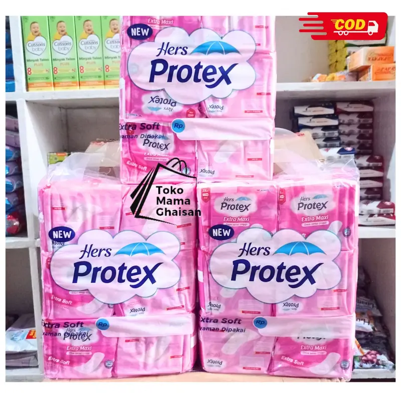 Pembalut Wanita Hers Protex Pink Maxi Non-Wing 23cm 1 Tas (6 Pack x 8 Pads) Tanpa Sayap 2