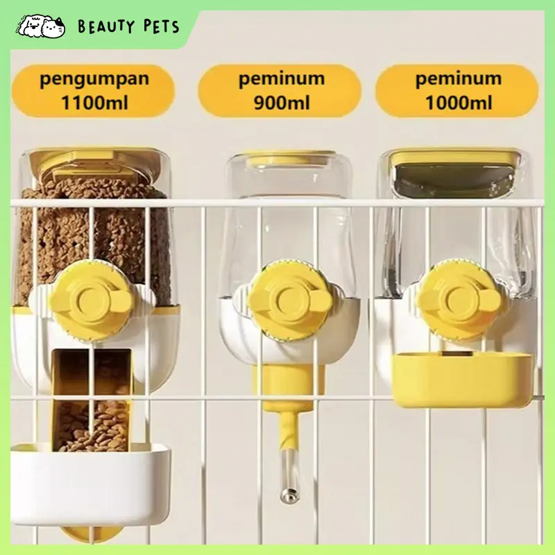 BP-010203 Tempat Makan & Minum Gantung Kucing, Anjing & Kelinci, Pet Hanging Cage Feeder, Tempat Makan Minum Praktis untuk Hewan Peliharaan