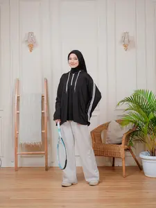 Baju Olahraga Tangan Panjang Padel Ladies Gym Running Bersepeda Jumbo Muslim Wangja Hoodie Olahraga