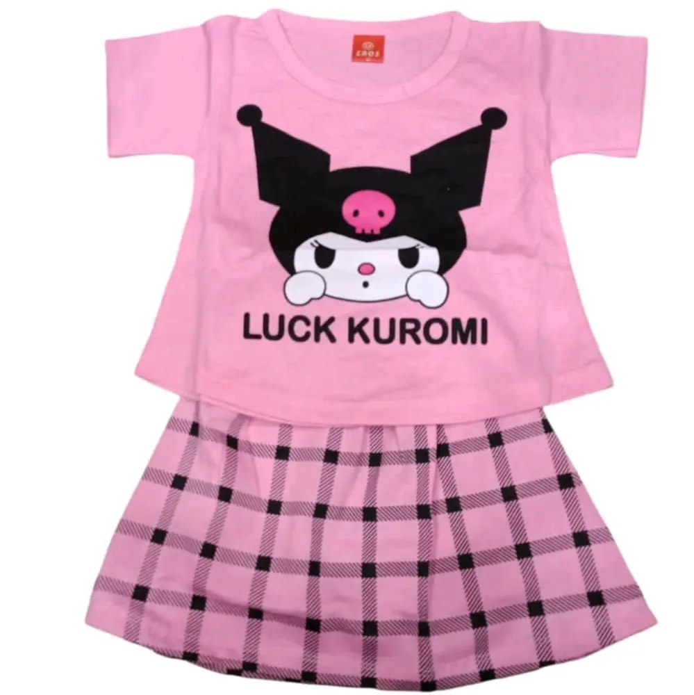 Set Pakaian Anak Kuromi Setelan Baju All Size 3-12 bulan rok celana pendek celana joger