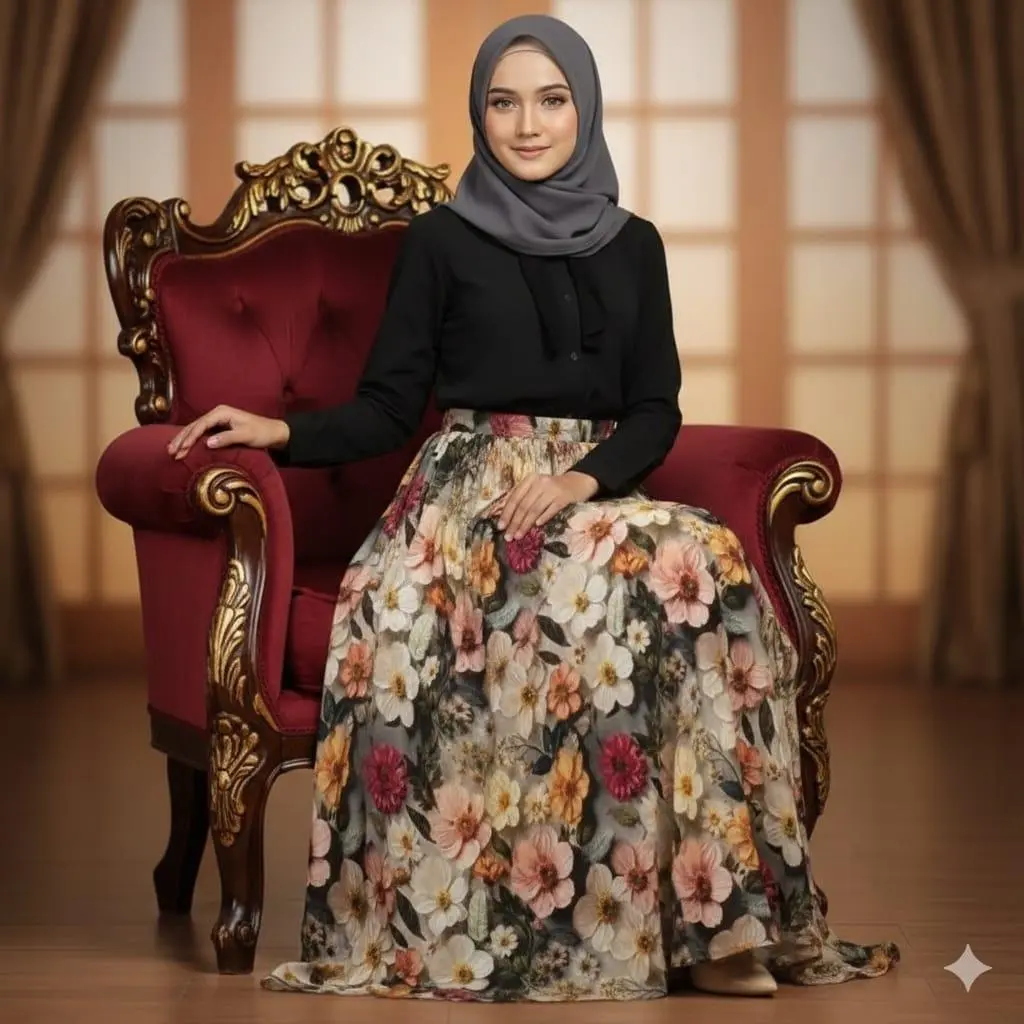 ROK MOTIF HITAM SUSUN 2