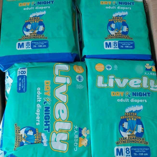 Lively Adult Diapers Popok Perekat Dewasa Siang Malam M8 L7 XL6 7