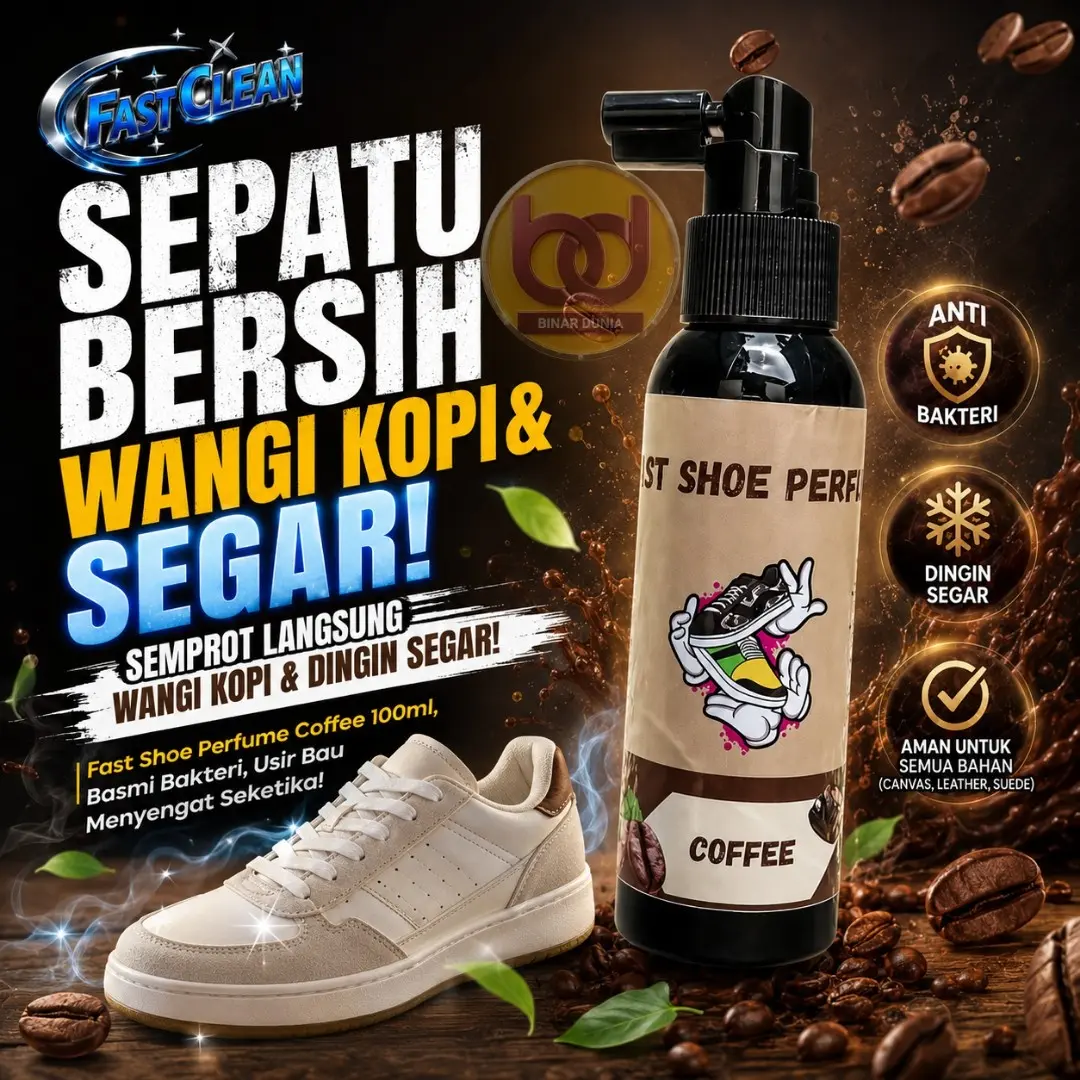 FAST Shoe Perfume Coffee 100ml - Spray Anti Bau Kopi Penghilang Bakteri Bau Sepatu Wangi Maskulin